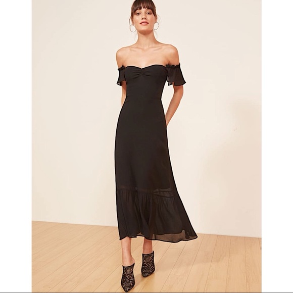 Reformation Black Butterfly Midi Dress - Picture 4 of 8